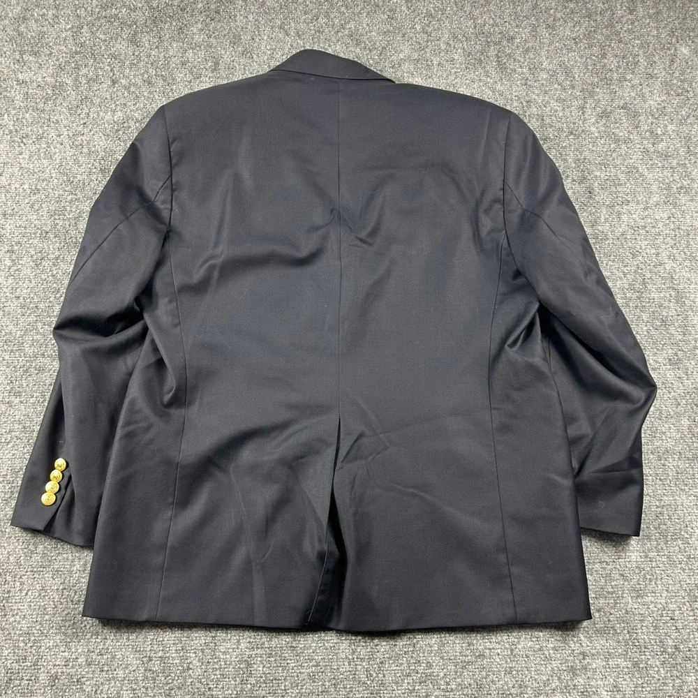Lauren Ralph Lauren Blazer Mens 42S Navy Blue Wool Gold Crest Button Sport Coat
